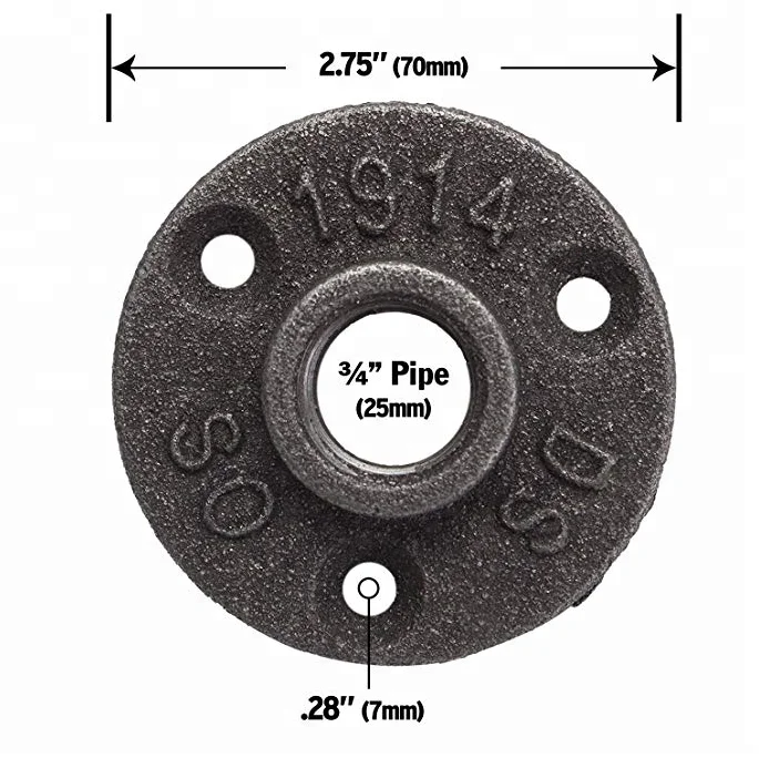 
1/2,3/4Malleable Iron Black retro flanges 