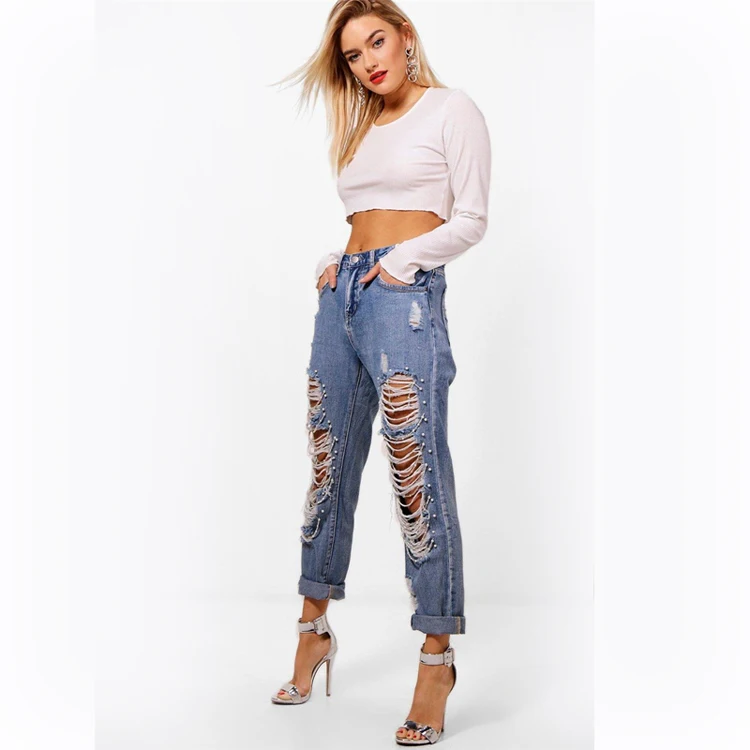 loose ripped jeans womens
