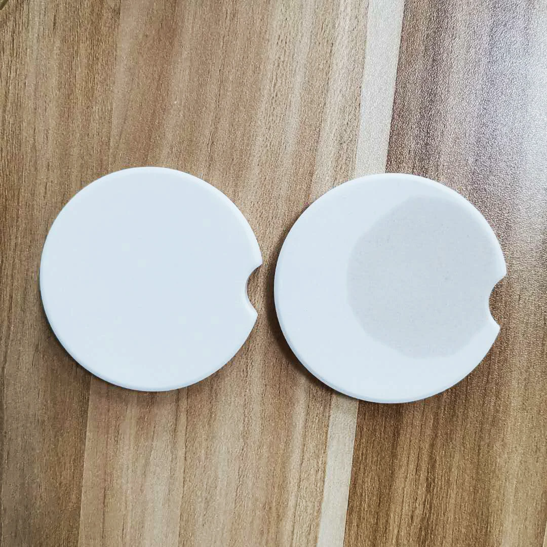 

Read To Ship 10pcs pack Absorbent ceramic sandstone car cup coaster, Customized color
