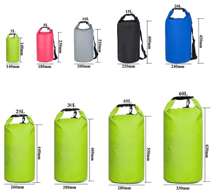 Different Size Dry Bag Camping Outdoor Waterproof Dry Bag with A