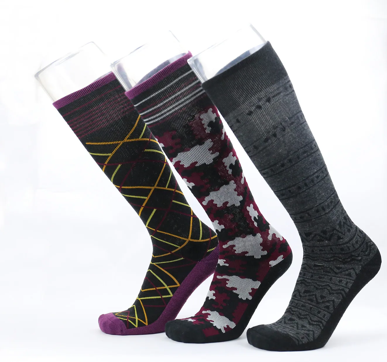 批发使自己的透气拉链美利奴羊毛压缩袜子 dropshipping