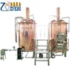 2BBL 3BBL red copper brewery equipment turnkey beer project with oversea service