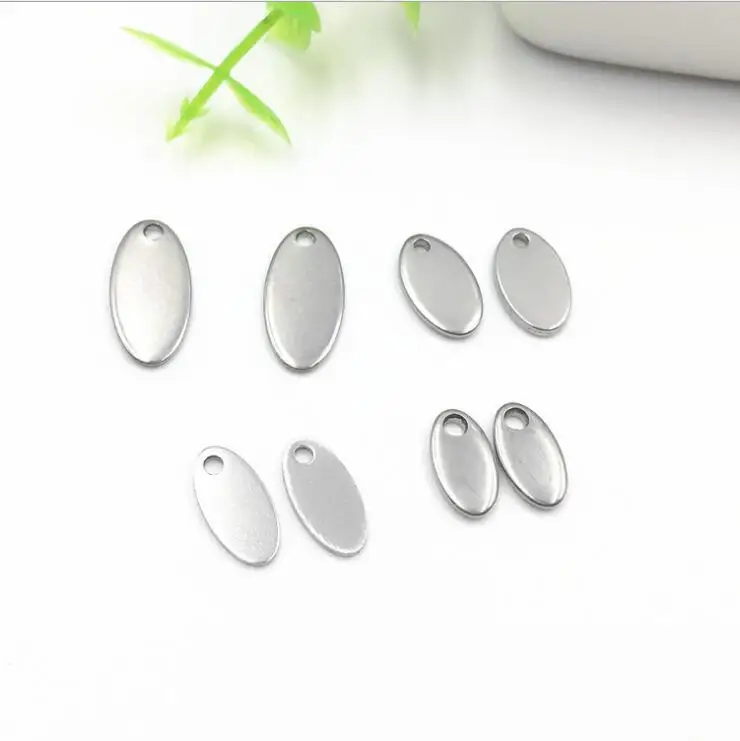 

S821 Stainless Steel Oval Tags,Can Laser Engrave Logo Stainless,Steel Metal Oval Blank Stamping Tags