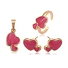 set 024 xuping Pink Double Apple Kids Jewelry Set