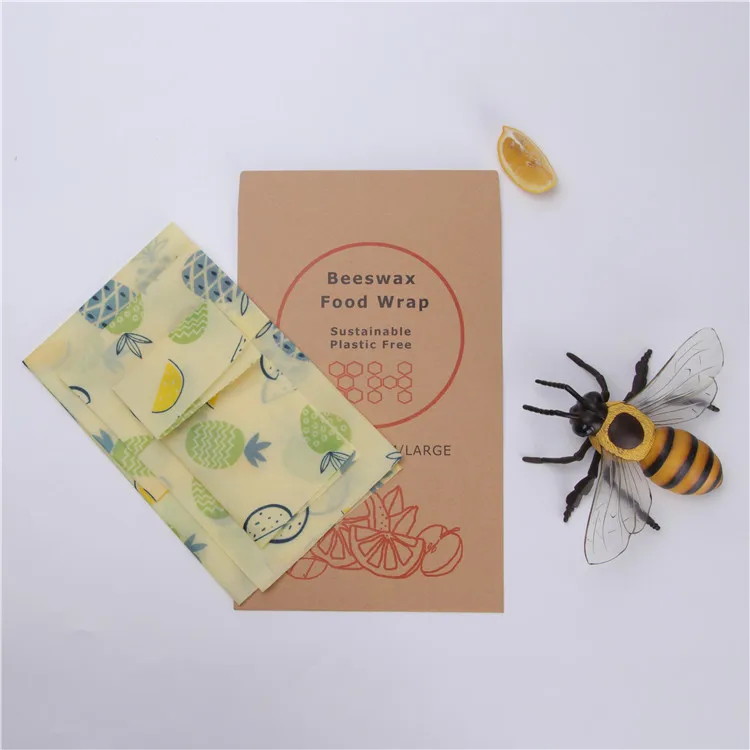 2019 Hot Custom Organic Bees Wax Wraps Bee Wax Paper Eco Reusable Beeswax Food Wrap