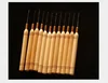 wooden handle hook needle , micro rings needle, hair extension tools for micro rings