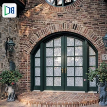 Commercio all'ingrosso della fabbrica di taglio termico arco di porta in alluminio ad arco porte a doppia entrata porte con vetro ad arco