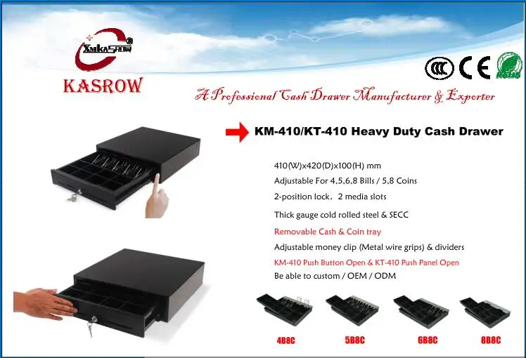 Kt 410 4 5b8c 5b5c Manual Cash Drawer Touch Front Open Closed