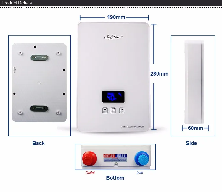 Wall Mounted Installation Electrico Instant Electric Tankless Hot Sale