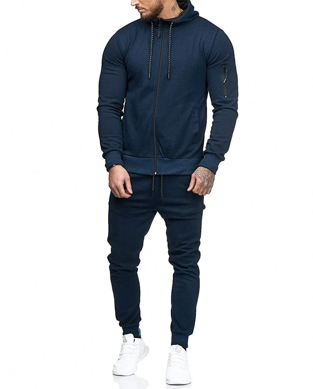 Dropshipping Moq 1 Latest Design Men Plain Blank Sport Cotton Tracksuit Wholesale Custom