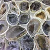 Wholesale 30-40mm rough stones quartz crystal cluster agate geode slice in flat box