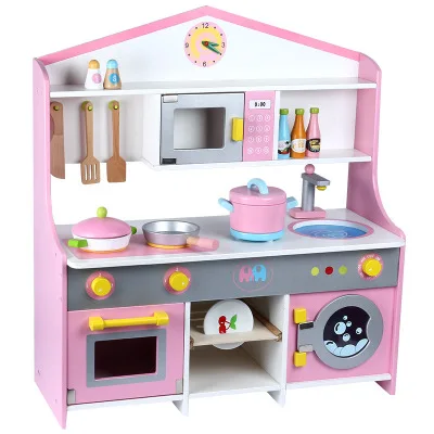 kids pink wooden kitchen