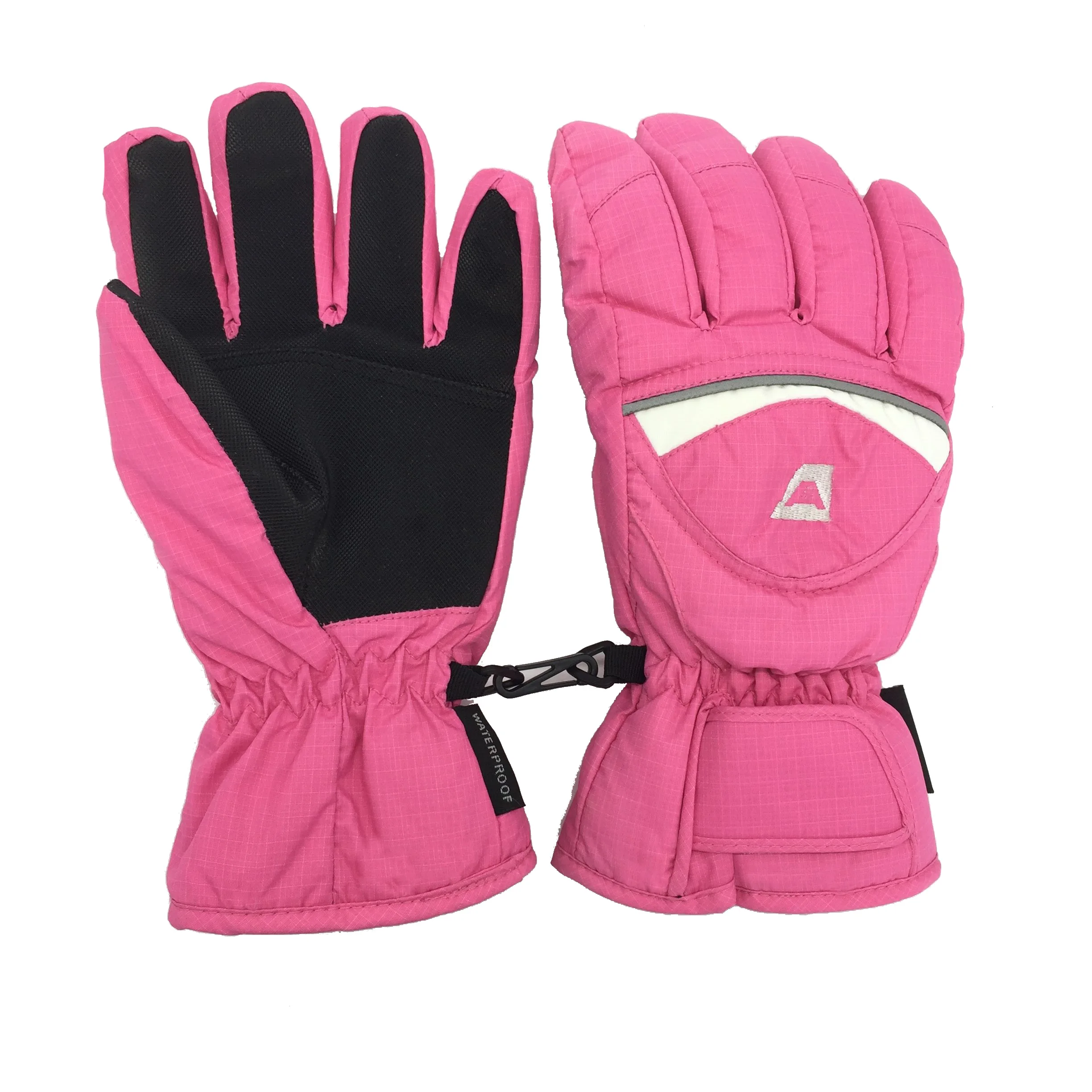 粉色热卖儿童滑雪手套