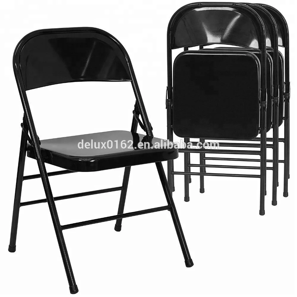 black metal folding chairs