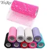 FENGRISE 25 yards 15cm Spool Tutu Wedding Decoration Organza Laser DIY Crafts Birthday Party Supplies Glitter Sequin Tulle Roll
