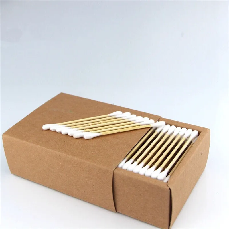 

200pcs bamboo stick cotton buds Makeup remover swab, White