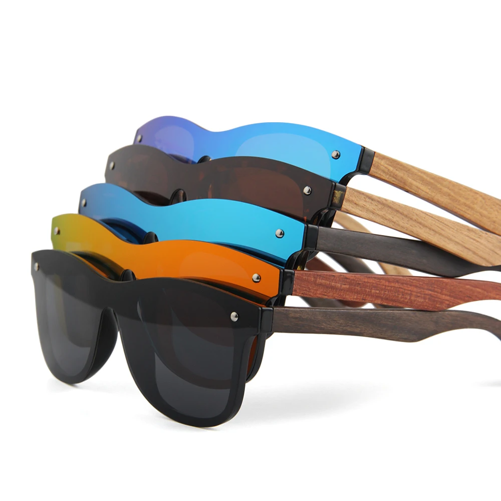 China green mirror lens polarized  shades glasses vintage wooden sunglasses 2020