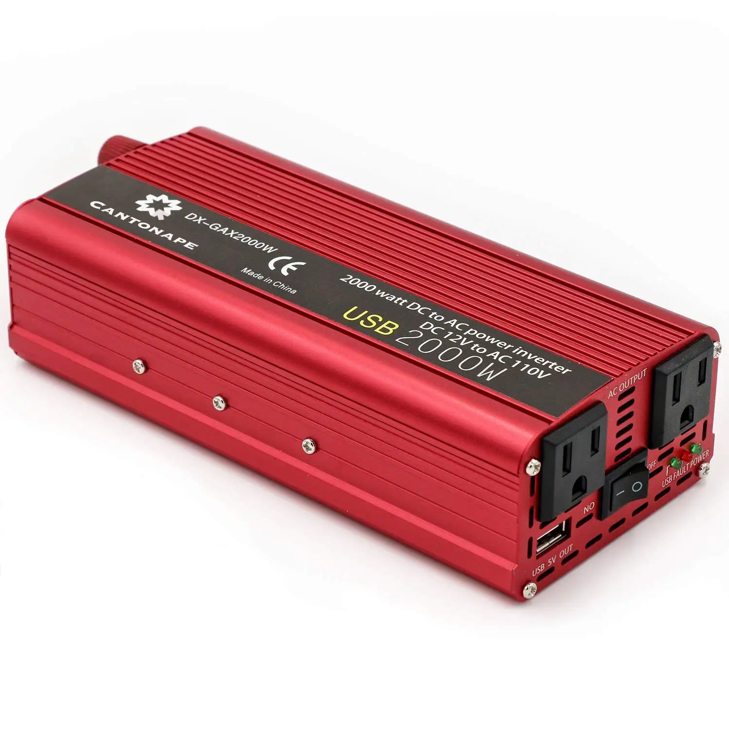 Cantonape 500W Car Power Inverter 12V to 110V AC Converter with Dual AC Outlets Comapct Size and Daul 3.1A USB Car Charger for Car Home