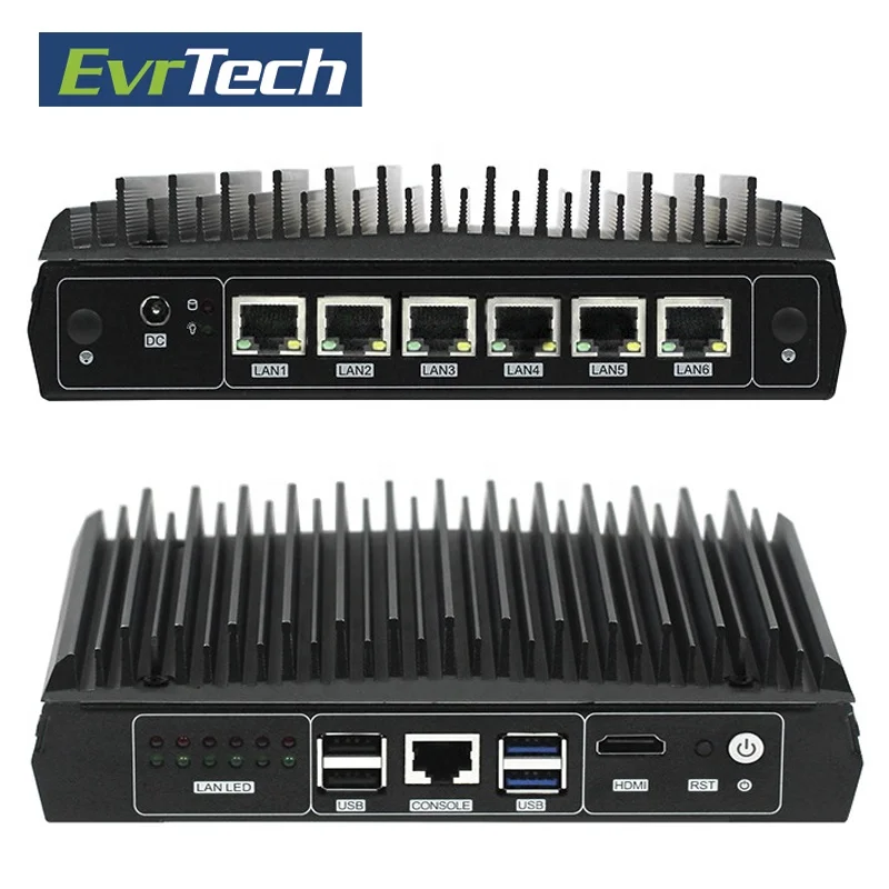 

6 lan firewall appliance i5-5200U server router computer mini pc with NGFF interface support pfsense and 4K display, Black or customize