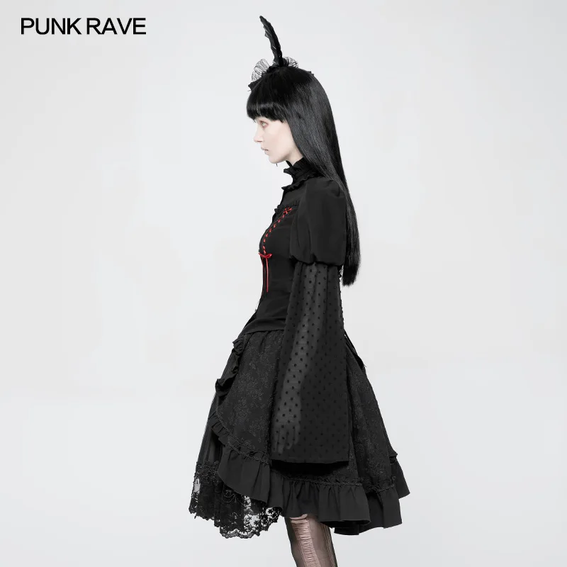 
WLY-075 PUNK RAVE Lolita Trumpet Sleeve Shirt sexy cosplay costumes for woman 