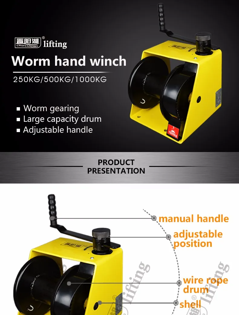 0.25t3 Ton Manual Hand Operated Winches/high Quality For Different