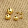 wholesale gold / silver plated 5mm 6mm 8mm stainless steel metal solid round bead for bracelet necklace jewelry