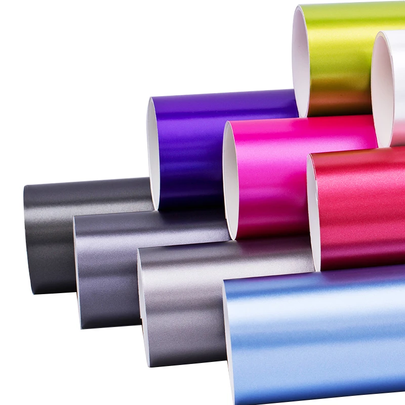 

Car Cast Vinyl Wrap Film Roll Satin Chrome Vinyl Wrap Self Adhesive Vinyl Car Sticker Lighting Metal Film/Satin Metallic Film