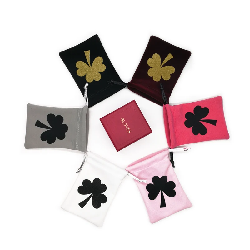 

Custom printed velvet jewelry pouch bag with logo, Customize