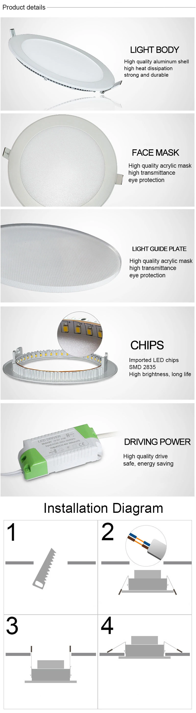 ultra thin led downlight t