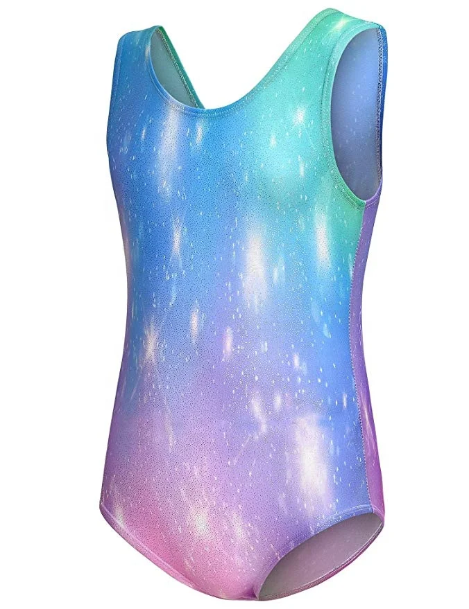 
Gymnastics Leotard for Girls Shiny Practice Dancewear Kids Athletic Bodysuit 