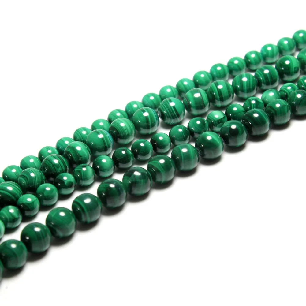 

Tryme AAA+ Natural Top grade Malachite Semi-precious Stone beads For Jewelry Making DIY Material 4/ 6/8/10/12 mm Strand 15.5''