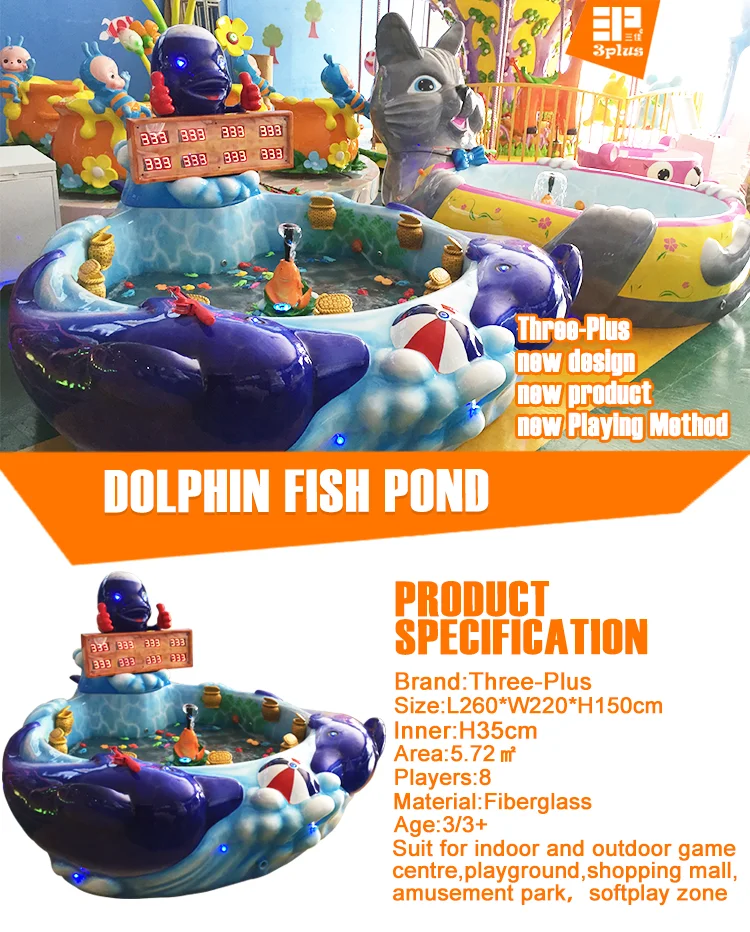 New Fishing Equipment Amusement Park Indoor Children's Fishing Pond Pool Games with Fishing Rods From China Factory Three Plus