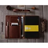A5 Handmade Genuine Leather Notebooks cover for iPad Mini Case With Integrated iPhone Case Card Holder and pen case