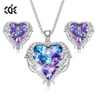 

CDE Factory wholesale Women Crystal Heart Earring Necklace Fashion Jewelry Set