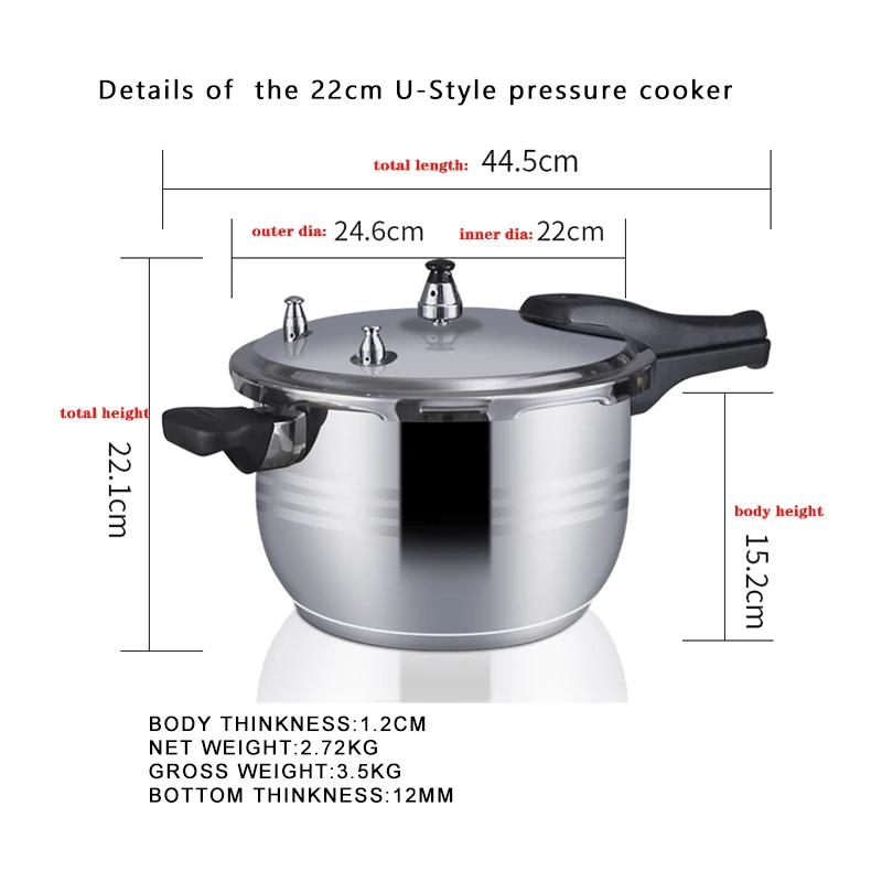 20cm Energy-saving Stainless Steel Pressure Cooker With 4 Litres - Buy ...