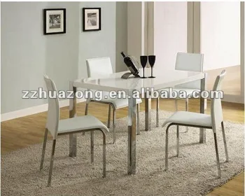 Charisma White Gloss Chrome Living Room Furniture Dining Table And 4 Chairs Set Buy Lucite Dining Room Table Set Cream Colored Dining Room Table And