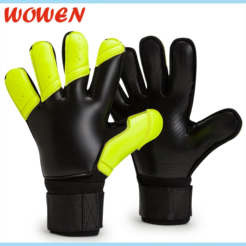 

Wholesale Popular Gym Sports Protection Soccer Goalkeeper Gloves, Black with yellow