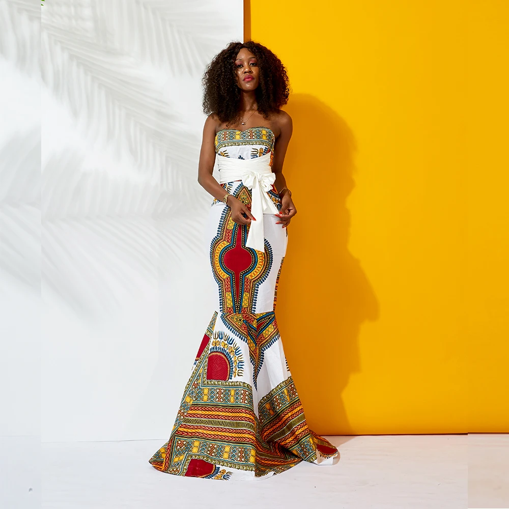 African Summer Night Dress Long Maxi African Dashiki Dress Fashion V