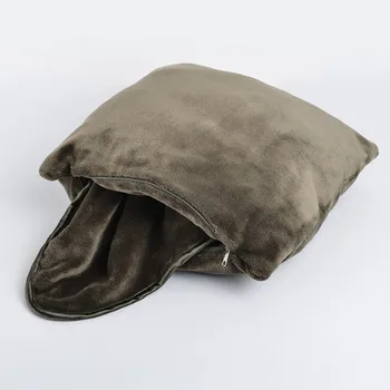Solid Color 2 In 1 Throw Pillow Blanket Office Nap Pillow Lumbar