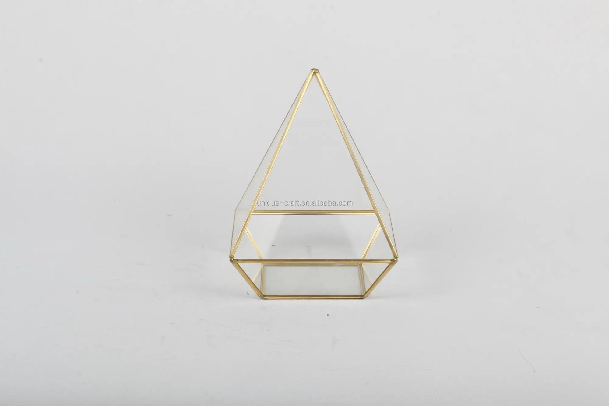 Hanging Glass Pyramid Terrarium Gold Geometric Pots for Succulent Air Plants