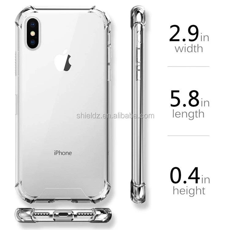For iPhone X/XS Case Clear Bumper, TPU PC Clear Case For iPhone X/XS, Clear For iPhone xs Case 4 Corners Shock Absorption PC