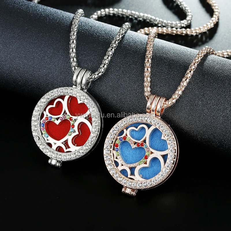 

YWMT 2018 Christmas Lovers Fine Gift Aromatherapy Diffuser Heart Necklace fashion pendant necklace woman jewelry, N/a