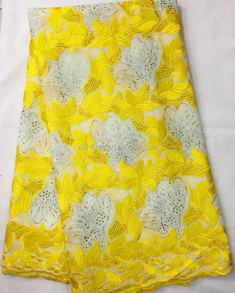 

wholesale big heavy lace fabrics africa laces swiss voile lace fabric in switzerland j776 yellow