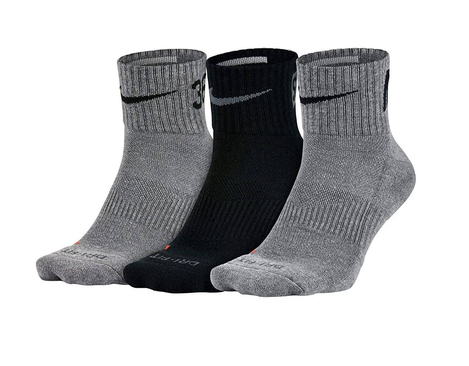 grey nike quarter socks