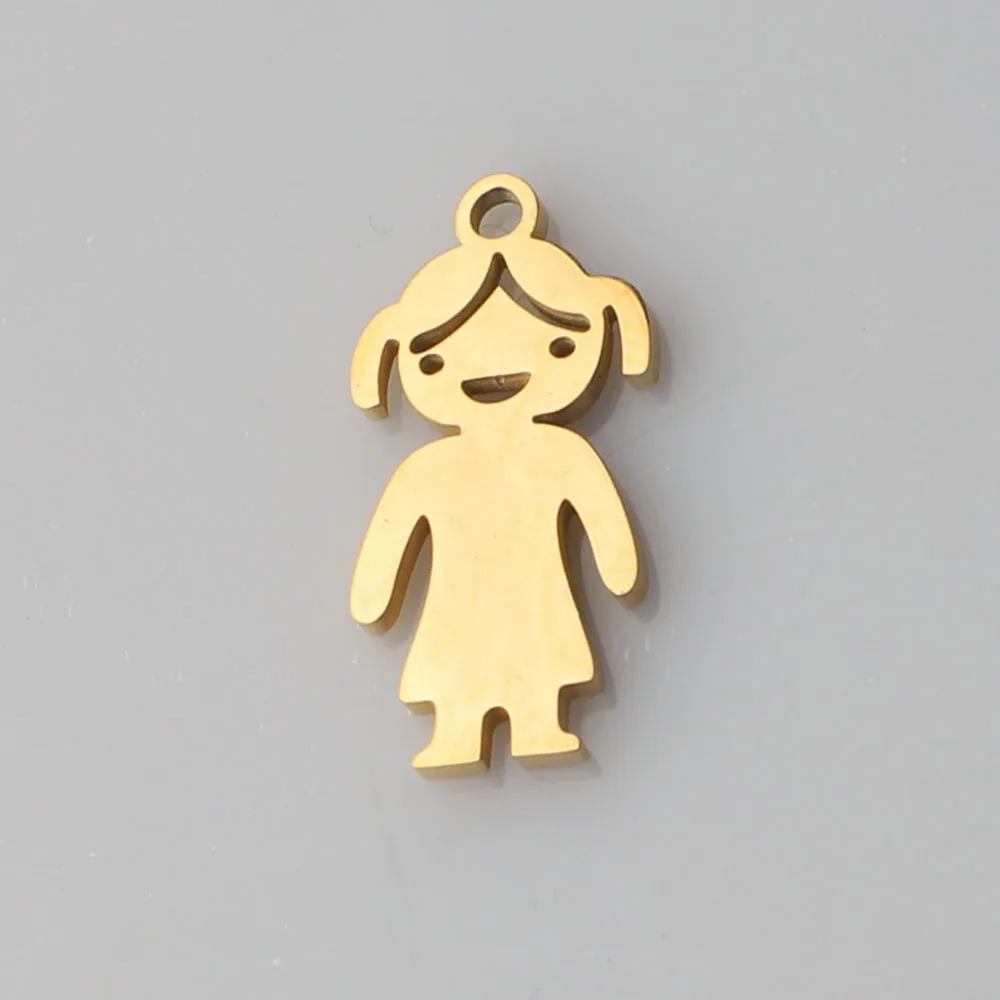 

High Polished Stainless Steel Metal Gold Plated Jewelry Accessories Finding Boy And Girl Shape Charm Pendant For Lovers, Gold,silver,rose gold