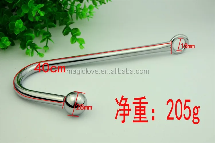 25 28 250mm Stainless Steel Anal Hook Metal Butt Plug With Ball Anal