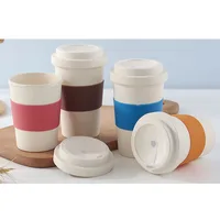 

2018 fashionable cheap bamboo fiber coffee cup with silicone holder