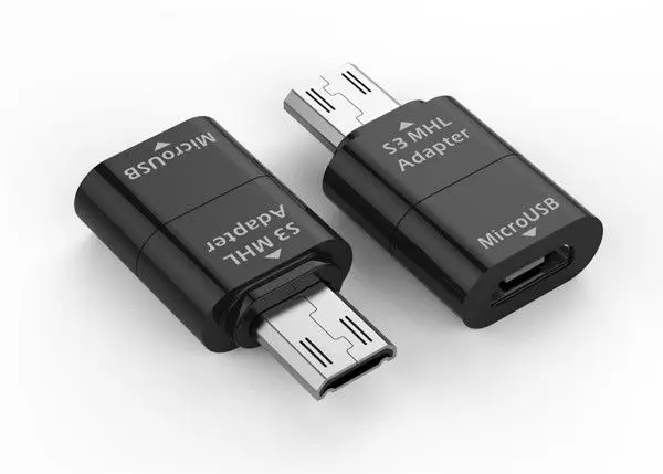 Micro USB 5-pin to 11-pin black mini MHL adapter