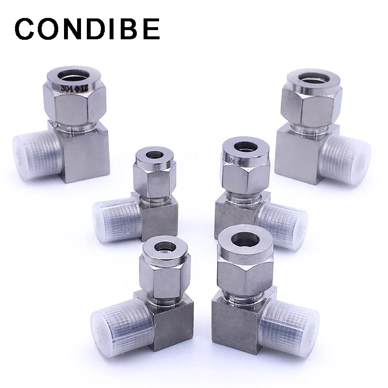 Condibe Ss 316 Swagelok 90 Degree Double Ferrule Instrument Tubing Union Elbow Connector Fitting