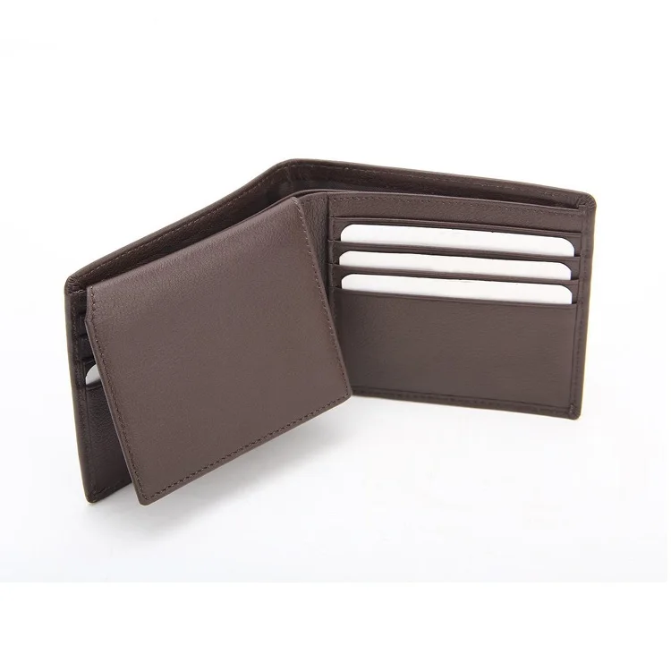 修身全粒面真皮钱包男士纳帕真皮钱包皮瓣 id 窗口 rfid 阻塞钱包